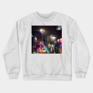 Futuristic City Lights Crewneck Sweatshirt